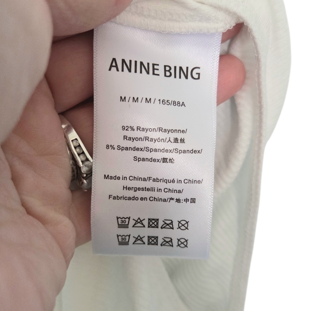 Anine Bing White Ginny Bodysuit Size M - Picture 7 of 10